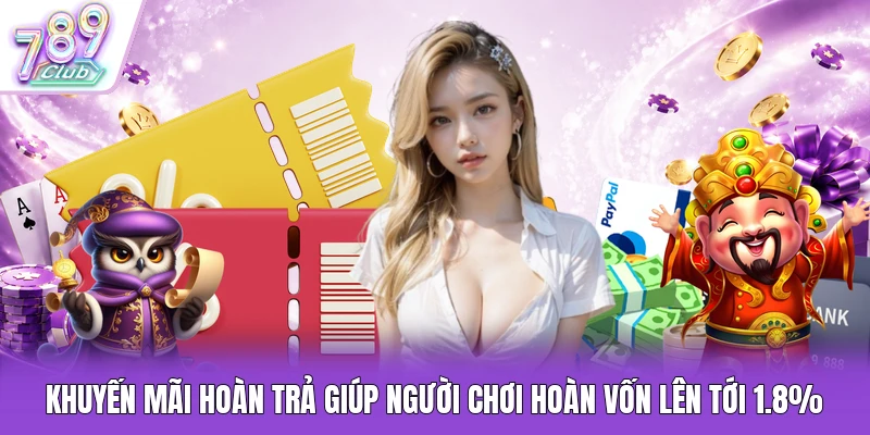 Khuyến mãi hoàn trả giúp người chơi hoàn vốn lên tới 1.8%